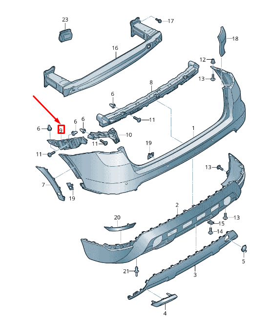 new seat arona kj rear left bumper guide profile 6f9807393a original