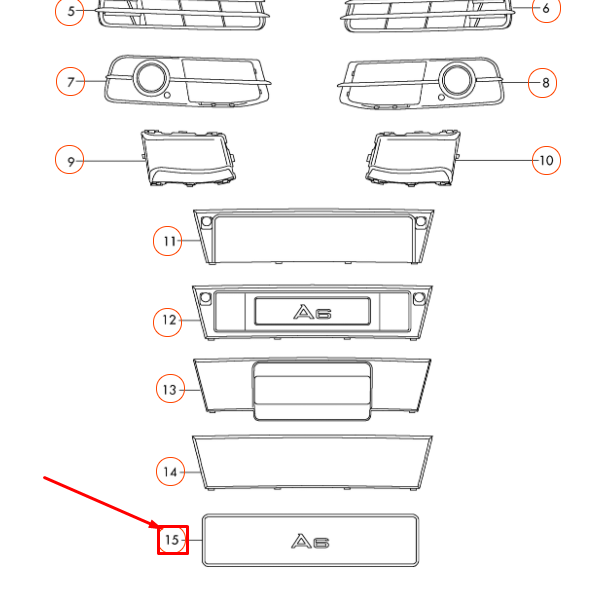 NEW AUDI A6 C6 FRONT LICENCE PLATE TRIM 4F0807285CCT94 ORIGINAL