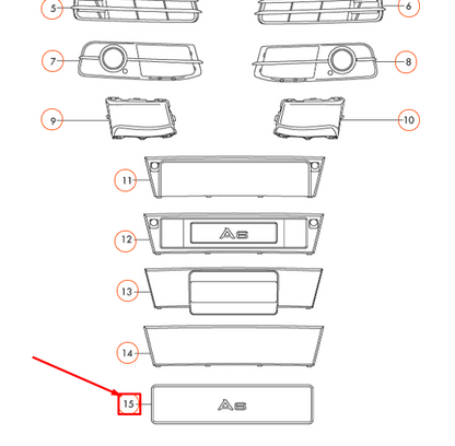 NEW AUDI A6 C6 FRONT LICENCE PLATE TRIM 4F0807285CCT94 ORIGINAL