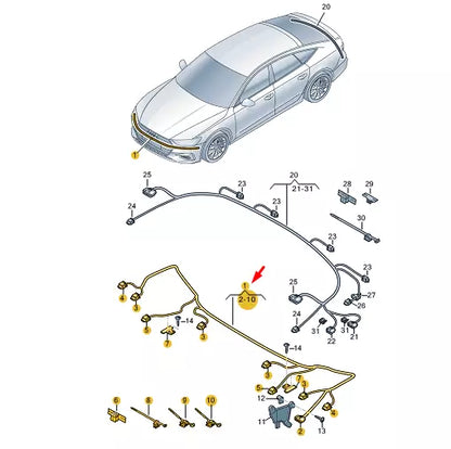 NEW AUDI A7 SPORTBACK 4K8 FRONT BUMPER WIRING SET 4K8971095A ORIGINAL