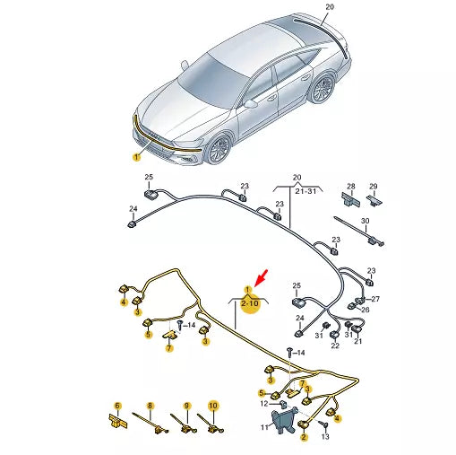 NEW AUDI A7 SPORTBACK 4K8 FRONT BUMPER WIRING SET 4K8971095A ORIGINAL
