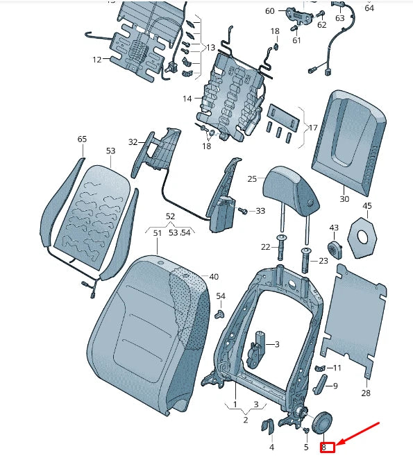 NEW VW TOUAREG 7P MK2 FRONT LEFT SEAT SETTING KNOB 8T08816714PK ORIGINAL