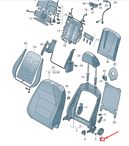 NEW VW TOUAREG 7P MK2 FRONT LEFT SEAT SETTING KNOB 8T08816714PK ORIGINAL