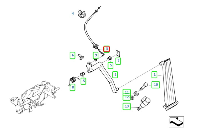 NEW BMW 5 E39 ACCELERATOR BOWDEN CABLE 35411162580 1162580