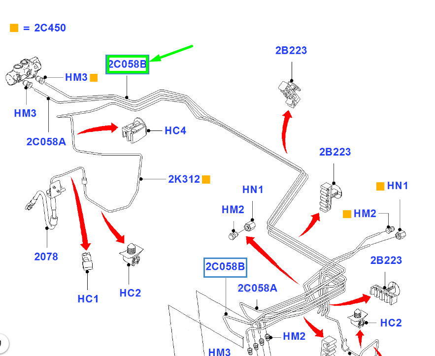 new ford transit mk3 front brake hose 1827219 cc11-2a040-hb original