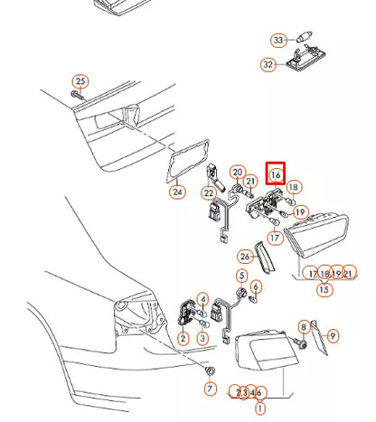 NEW AUDI A6 C7 REAR RIGHT INNER TAILLIGHT BULB CARRIER 4G9945222A