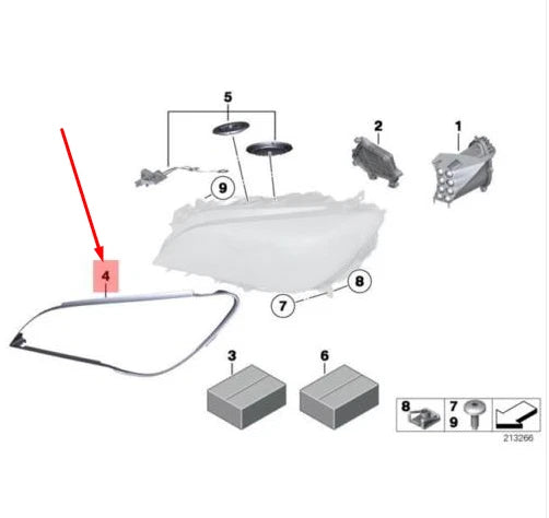 NEW BMW 7 F01 LEFT HEADLIGHT GASKET 63117225237 7225237 ORIGINAL