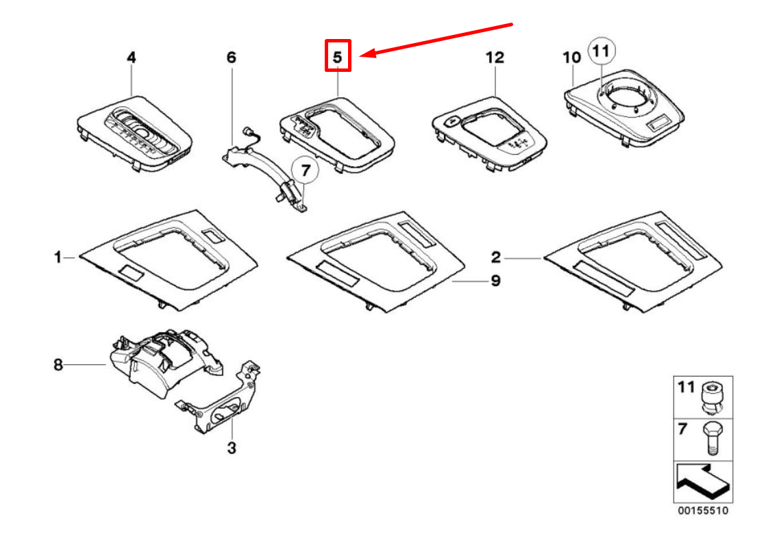 new bmw 3 e46 steptronic gear shifter cover 51168257117 8257117 original
