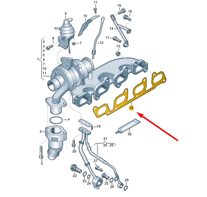 NEW VOLKSWAGEN AMAROK EXHAUST MANIFOLD SEAL 03L253039H ORIGINAL