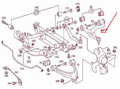 new mb ml w163 rear top right transverse control arm a1633520501 original