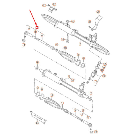 NEW AUDI Q7 4L STEERING LEFT TRACK TIE ROD ASSEMBLY 7L0422803D