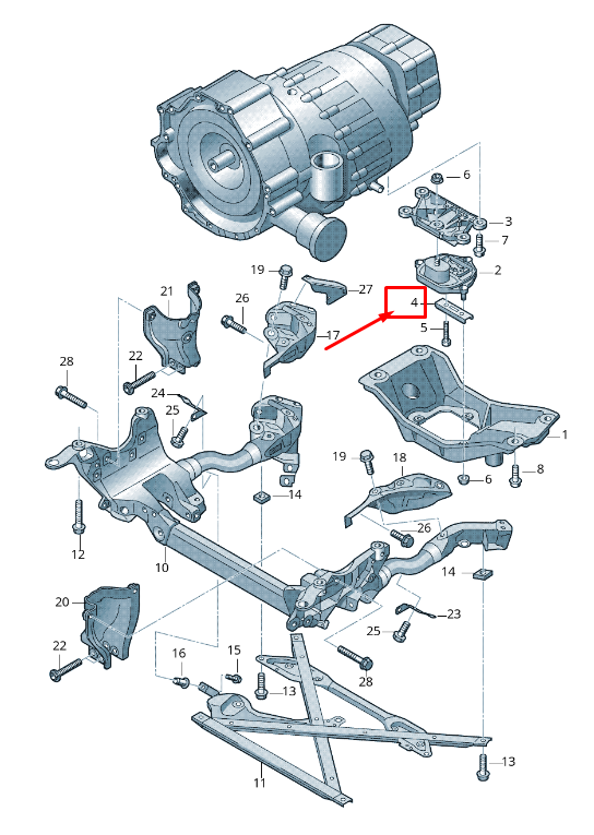 new audi a5 8t cross member stopper 8k0399291f original