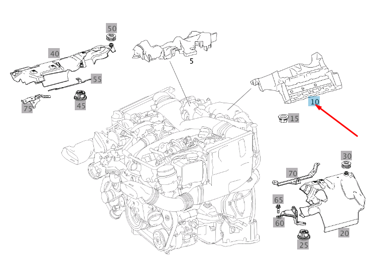NEW MERCEDES-BENZ ML W164 ENGINE HOUSING LEFT COVER PLATE A6420160724 ORIGINAL