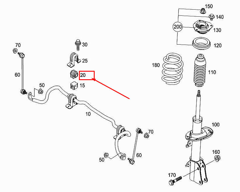 new mercedes-benz citan w415 torsion bar elastomer bearing a4153260081 original