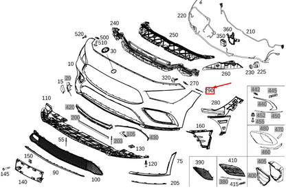 NEW MB CLA C118 FRONT BUMPER LEFT UPPER MOUNTING RAIL A1188850201 ORIGINAL