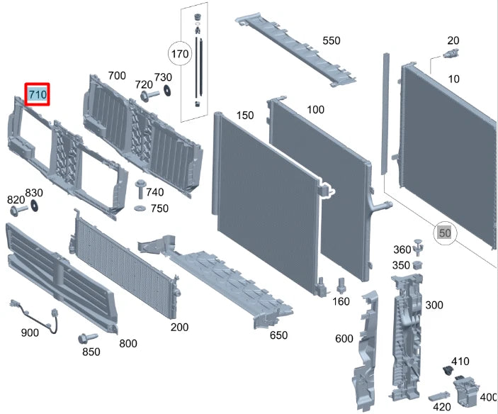 NEW MERCEDES-BENZ S W223 UPPER RADIATOR HOLDER A2235005901 ORIGINAL