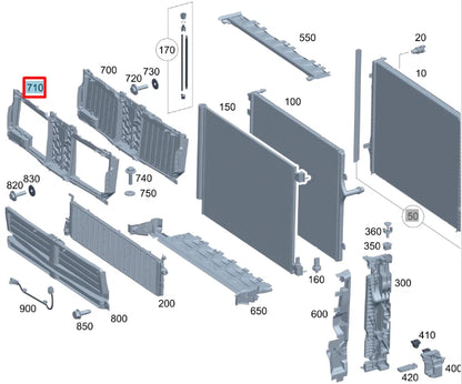 NEW MERCEDES-BENZ S W223 UPPER RADIATOR HOLDER A2235005901 ORIGINAL