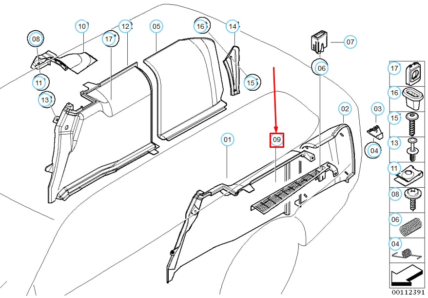 NEW BMW 5 TOURING E39 INTERIOR REAR RIGHT VENT LOUVRE GRILLE 51478217042