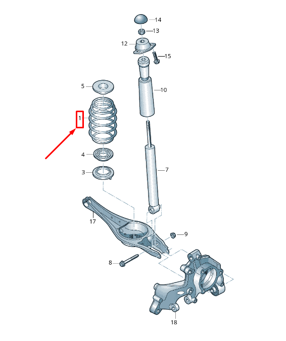 new vw golf vii 5g mk7 rear coil spring 5q0511115ng original