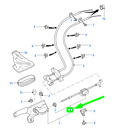 new ford fiesta be91 mk4 front parking brake cable 1s51-2853-ac 1310482 original