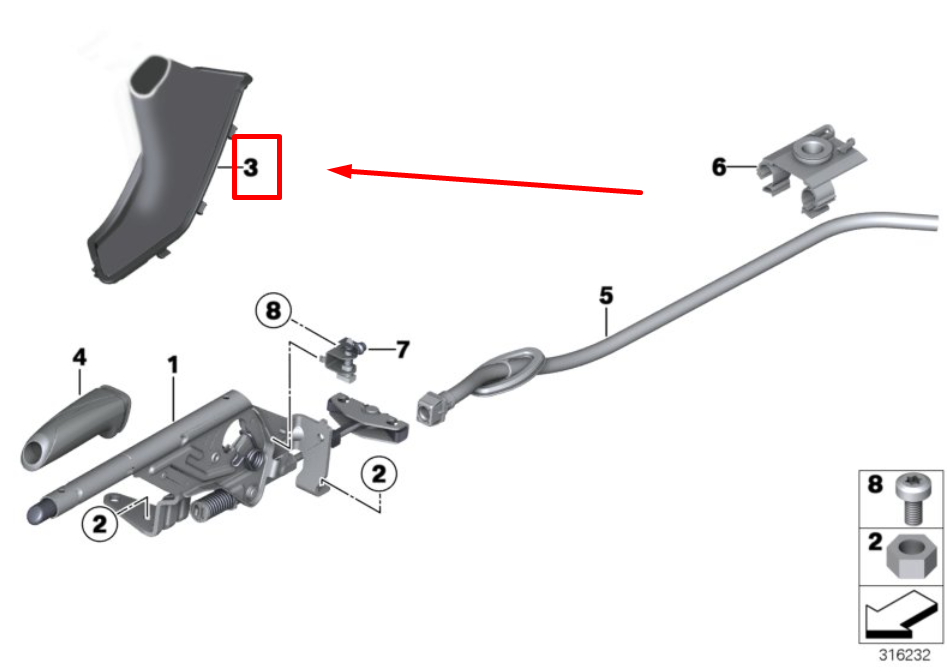 new bmw 1 f20 handbrake lever cover 9230133 34429230133 original