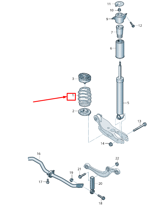 new audi a4 avant b9 rear coil spring 8w0511115dq original