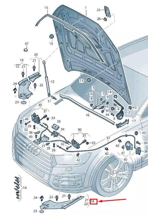 NEW AUDI Q7 4M FRONT LEFT HEADLAMP COVER 4M0806583