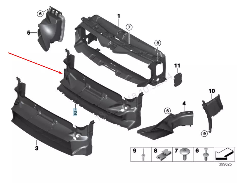 NEW BMW 4 F36 RADIATOR LOWER AIR DUCT 51747290609 7290609 2016 ORIGINAL