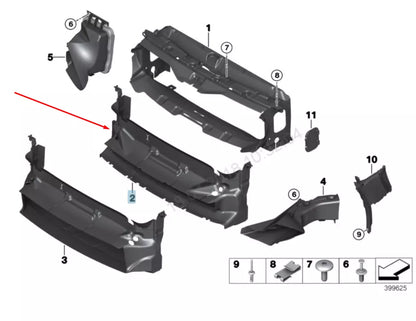 NEW BMW 4 F36 RADIATOR LOWER AIR DUCT 51747290609 7290609 2016 ORIGINAL