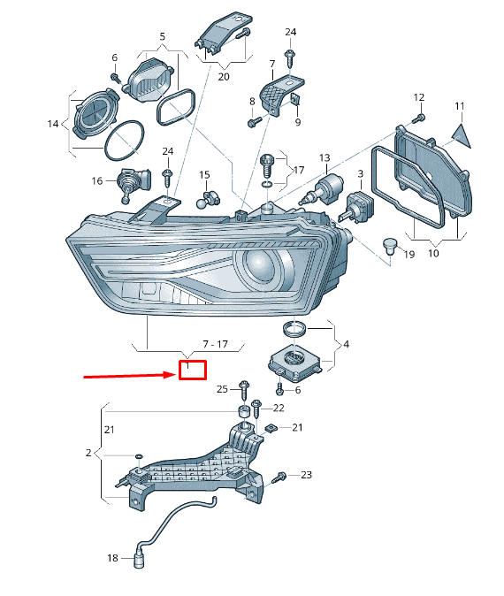 new audi q3 8u front right headlight lhd 8u0941044c original