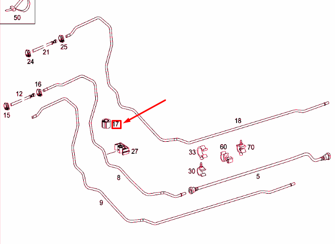 new mercedes-benz vito w639 fuel hose spacer ring a0009979344 original