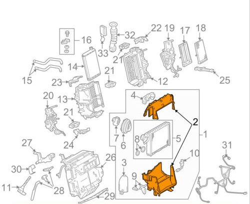 new audi a4 b8 evaporator core case rhd 8k2820024a 2014 original
