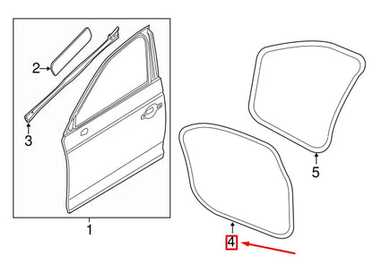 NEW AUDI Q5 FY FRONT LEFT DOOR SEAL 80A837911G