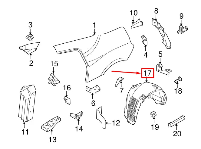 NEW AUDI R8 SPYDER 42 REAR LEFT INNER FENDER LINER 420810171F