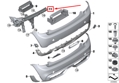 new mini cooper f56 rear left bumper guide 7411145 51127411145 original