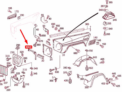 NEW MERCEDES-BENZ G W463 FRONT RIGHT FENDER RETAINER A4638810260 ORIGINAL