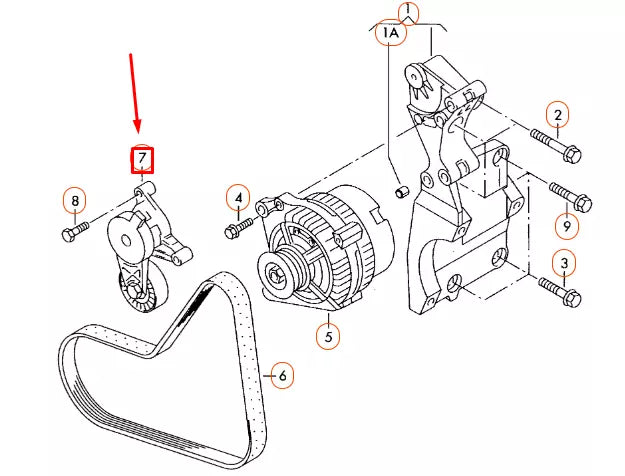 NEW AUDI A3 8P BELT TENSIONER 06A903315E