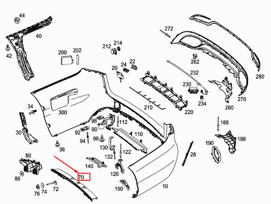 new mercedes-benz c w205 rear central bumper basic carrier a2058855900 original