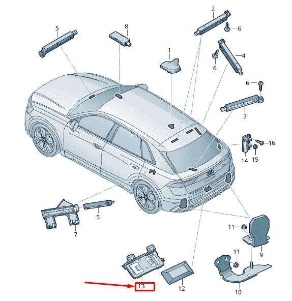 NEW AUDI Q8 4MN REAR CENTER ANTENNA BRACKET 4M8035205