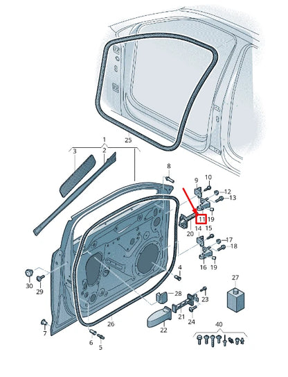 NEW AUDI A5 SPORTBACK F5 FRONT RIGHT LOWER DOOR HINGE 80A831404A ORIGINAL