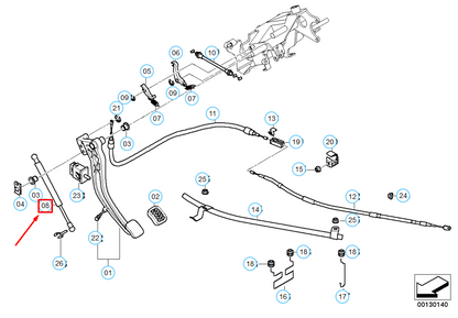 new bmw 7 e38 parking brake pedal shock absorber 35511165407 original