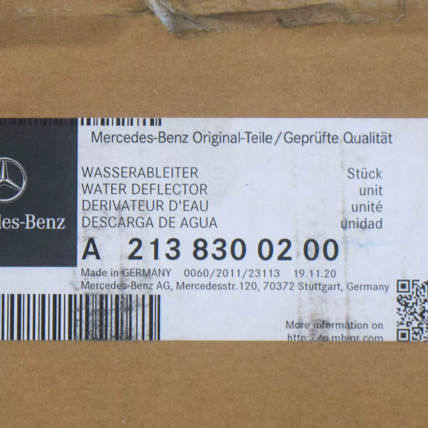 NEW MB E W213 RIGHT OUTER WATER COWL DRAINAGE COVER A2138300200 ORIGINAL