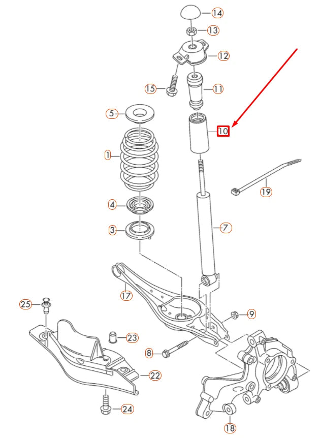 NEW VW GOLF 5G MK7 REAR AXLE SHOCK ABSORBER PROTECTIVE PIPE 5Q0513425J ORIGINAL
