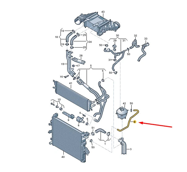 NEW VW TRANSPORTER VI T6 COOLANT HOSE 7E0121447A