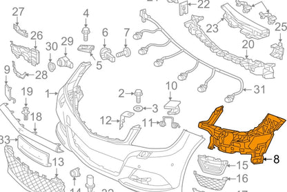 NEW MERCEDES BENZ C W204 FRONT LEFT AMG BUMPER BRACKET A2048854765 ORIGINAL