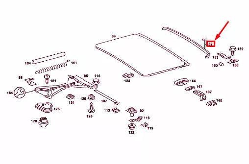 NEW MERCEDES-BENZ SALOON W123 SLIDING ROOF SEAL A1157820198