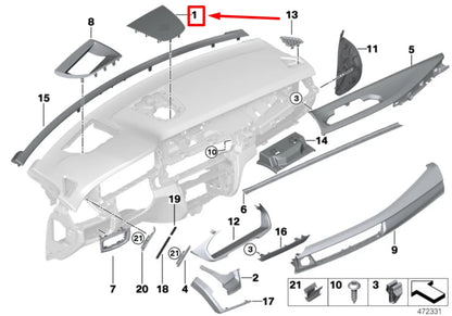 NEW BMW X5 F15, F85 TRIM CENTRE SPEAKER METAL 9298639 51459298639 ORIGINAL