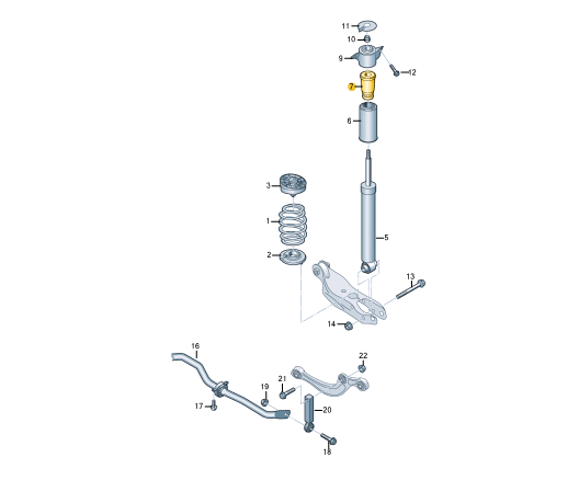 NEW AUDI Q7 4M GAS SHOCK ABSORBER HELPER SPRING 4M0512131G ORIGINAL
