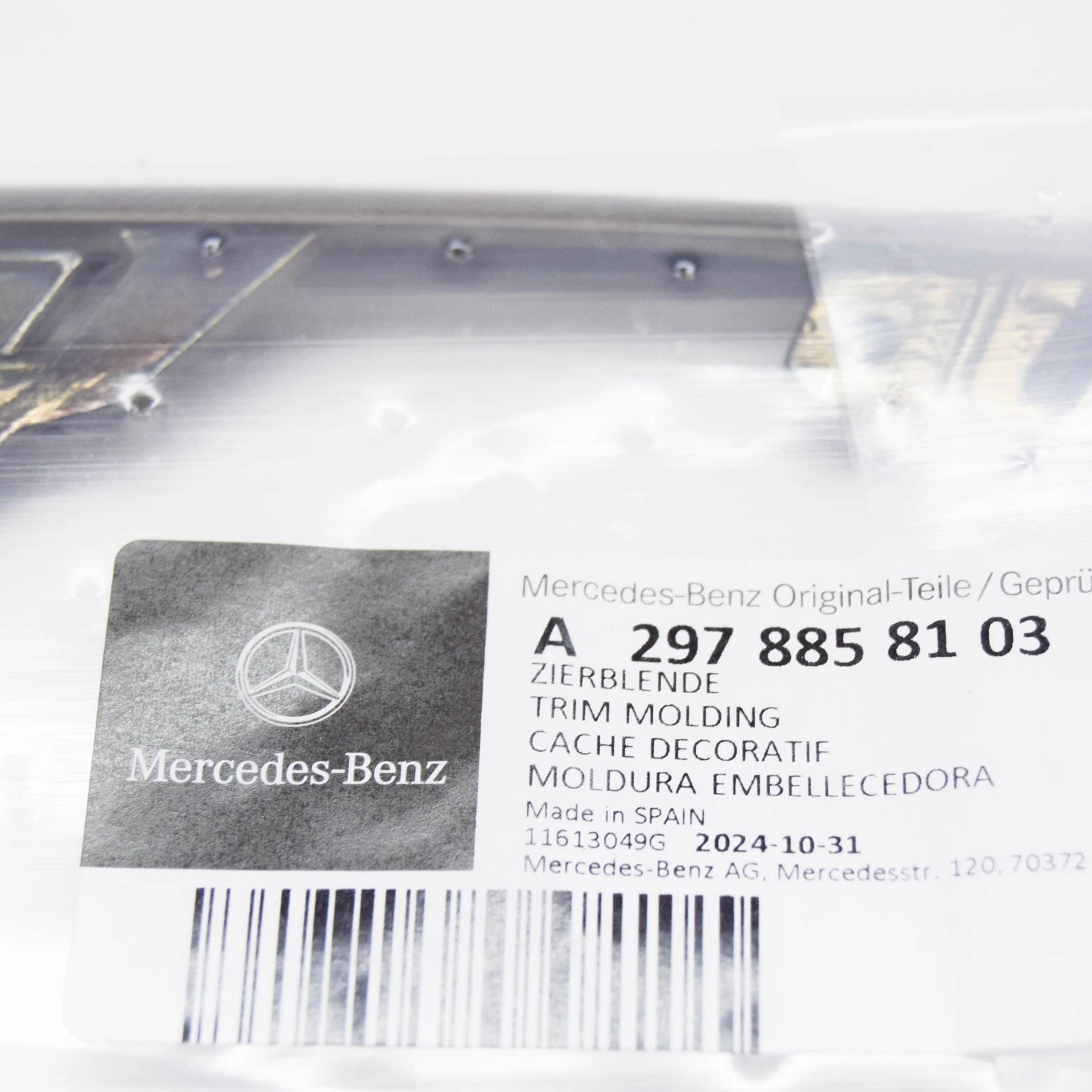 NEW MERCEDES-BENZ EQS V297 FRONT LEFT LOWER BUMPER TRIM A2978858103 ORIGINAL