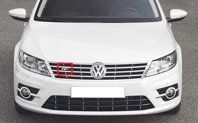 NEW VW CC 12-17 BLACK CHROME FRONT GRILLE R LINE BADGE 3C8853948BFXC